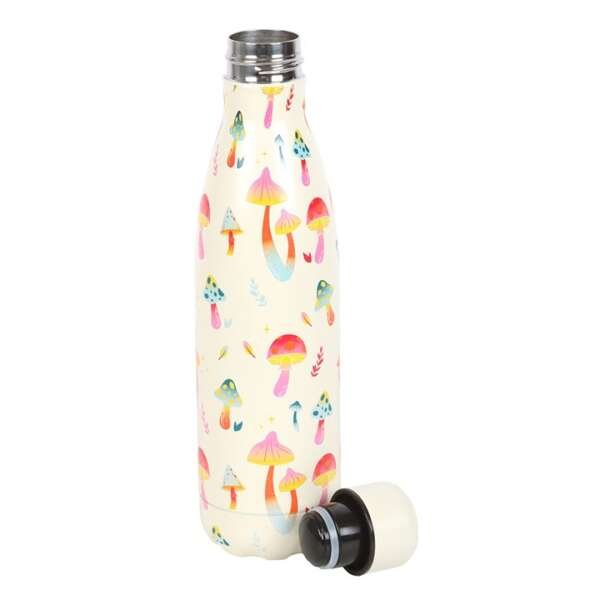 Funky Fungi Mushroom Print Metal Water Bottle - Image 3