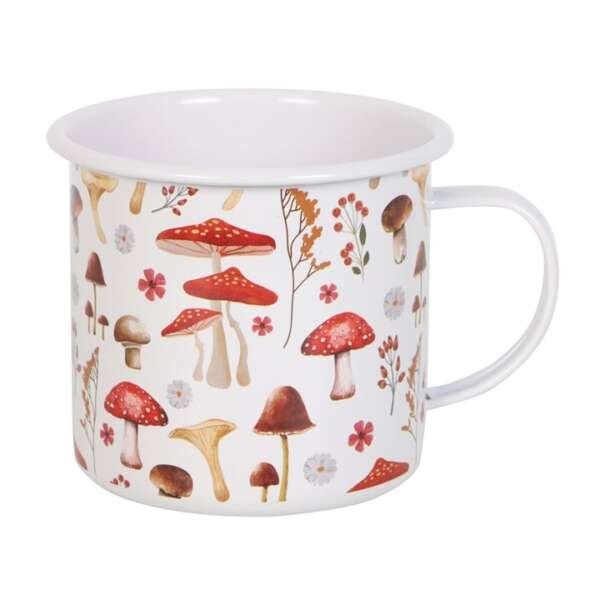 All Over Mushroom Print Enamel Mug - Image 3