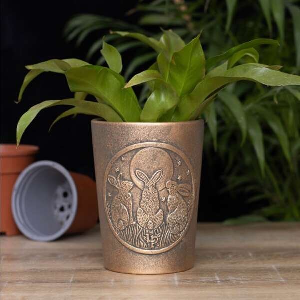 Moon Shadows Bronze Terracotta Plant Pot by Lisa Parker - Image 4