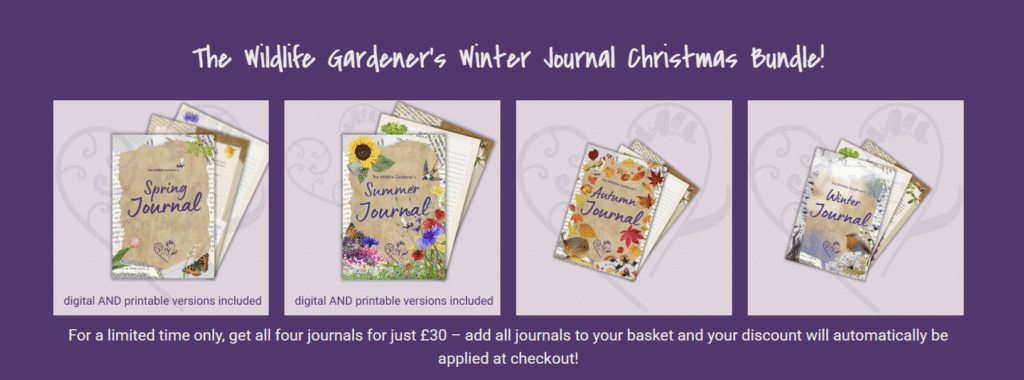 Wildlife Gardener’s Journal digital downloads, a thoughtful digital journal gift for wellbeing.